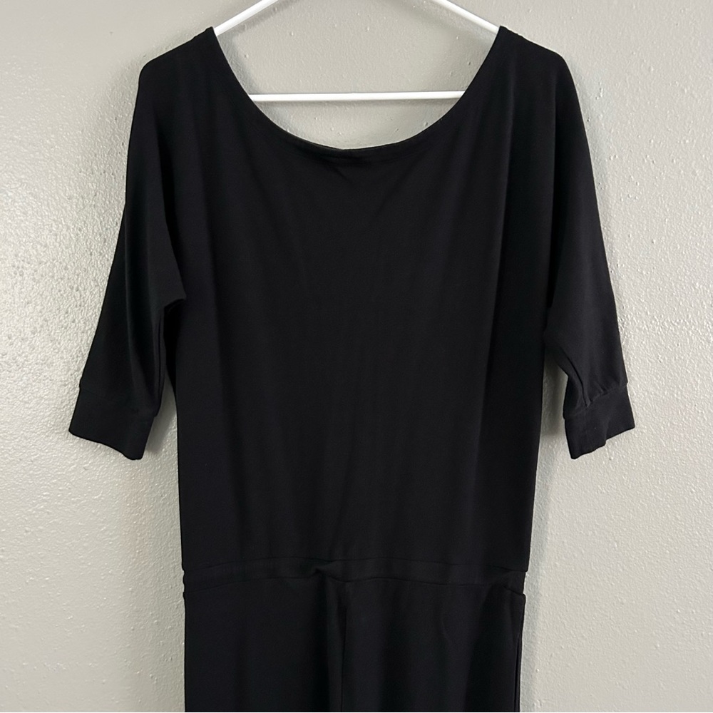 Bebe Black Silver Rhinestone Bling Spellout Logo Jumpsuit Size XS Y2K - Picture 7 of 10
